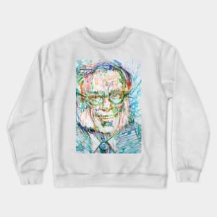 ISAAC ASIMOV watercolor and ink portrait .1 Crewneck Sweatshirt